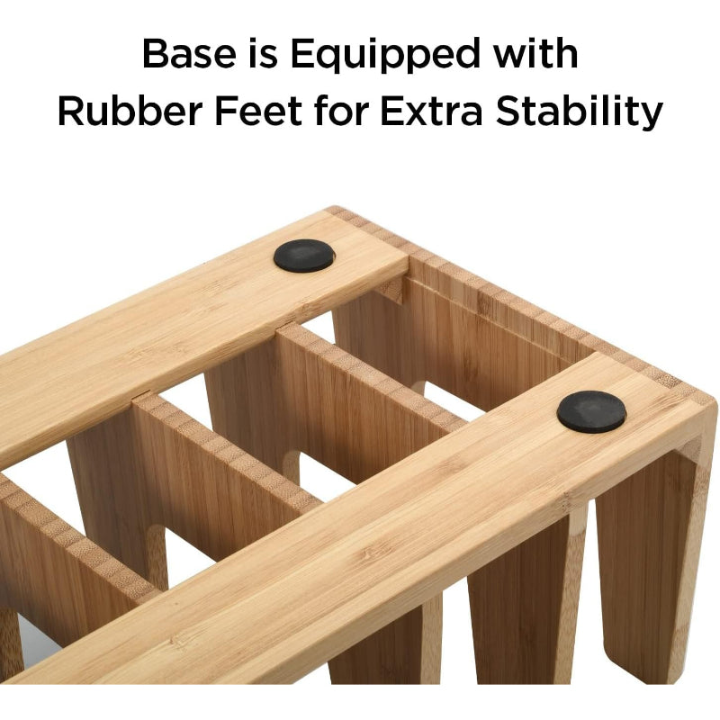 Bamboo Pot Lid Organizer
