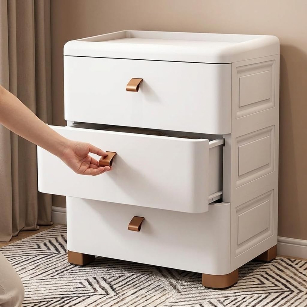 White Slim Freestanding Bathroom Cabinet