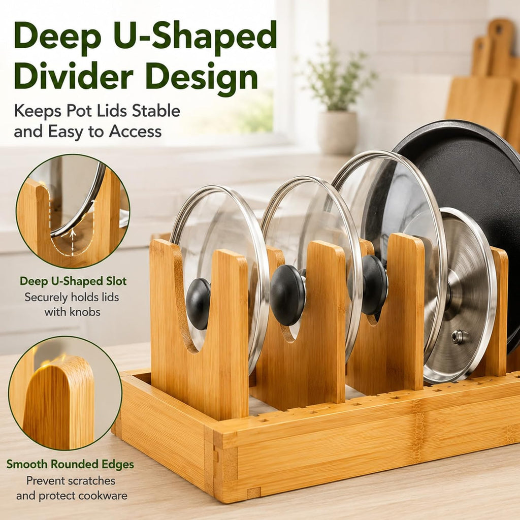 Expandable Bamboo Kitchen Storage Rack