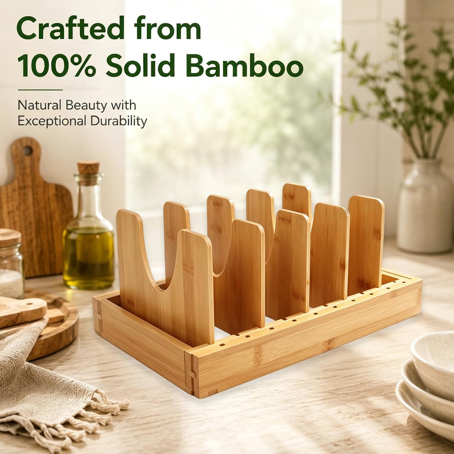 Expandable Bamboo Kitchen Storage Rack