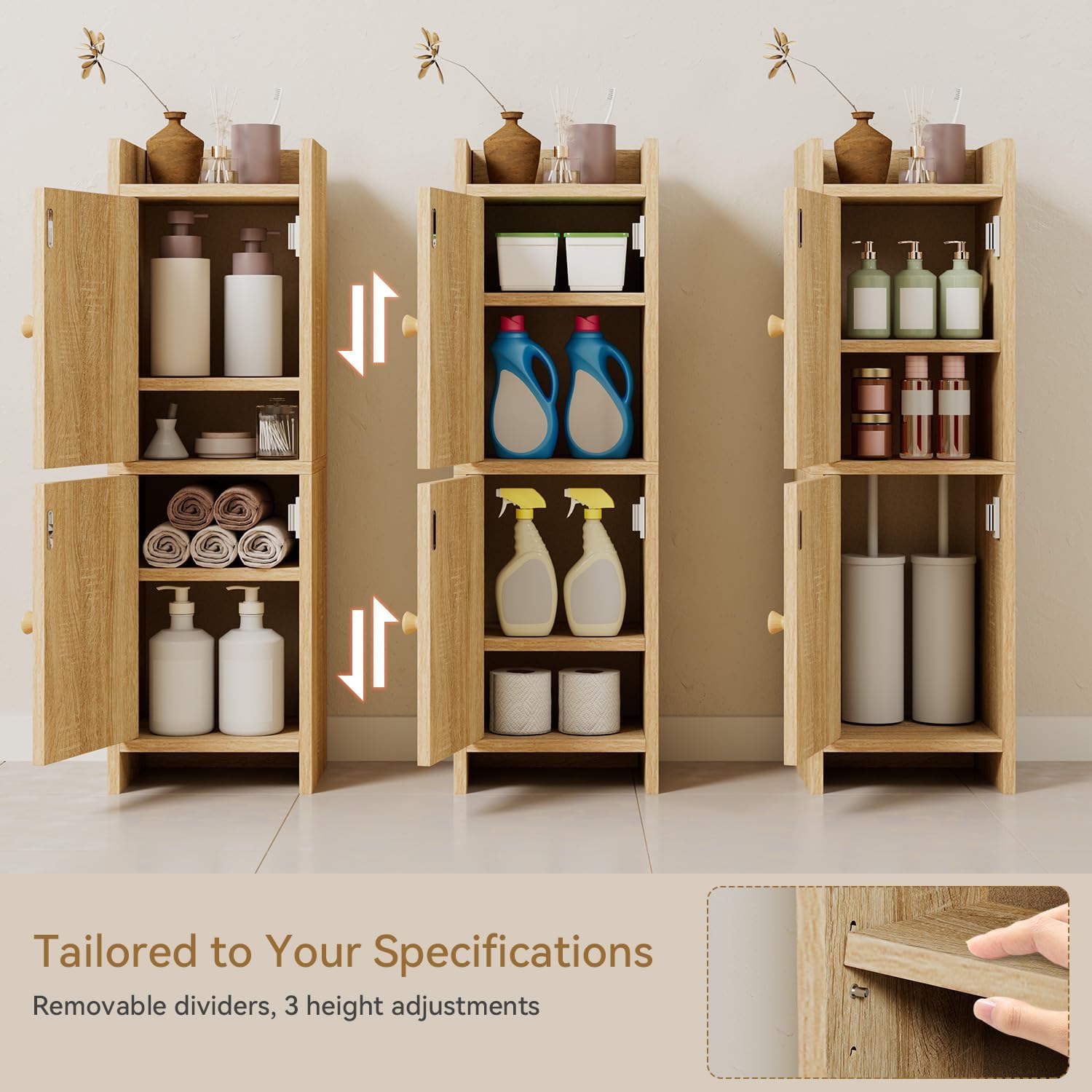 Rattan Bathroom Storage Cabinet