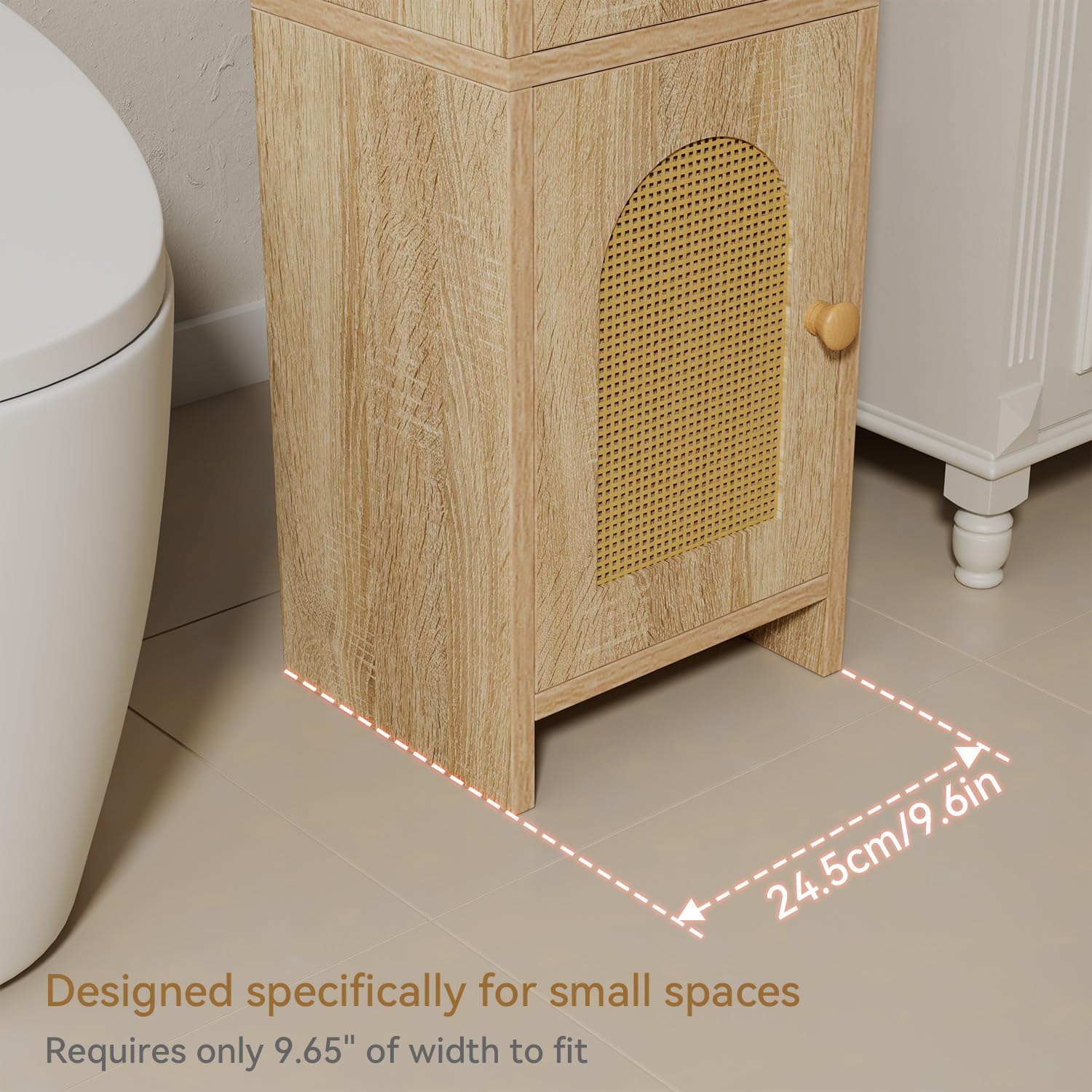Rattan Bathroom Storage Cabinet