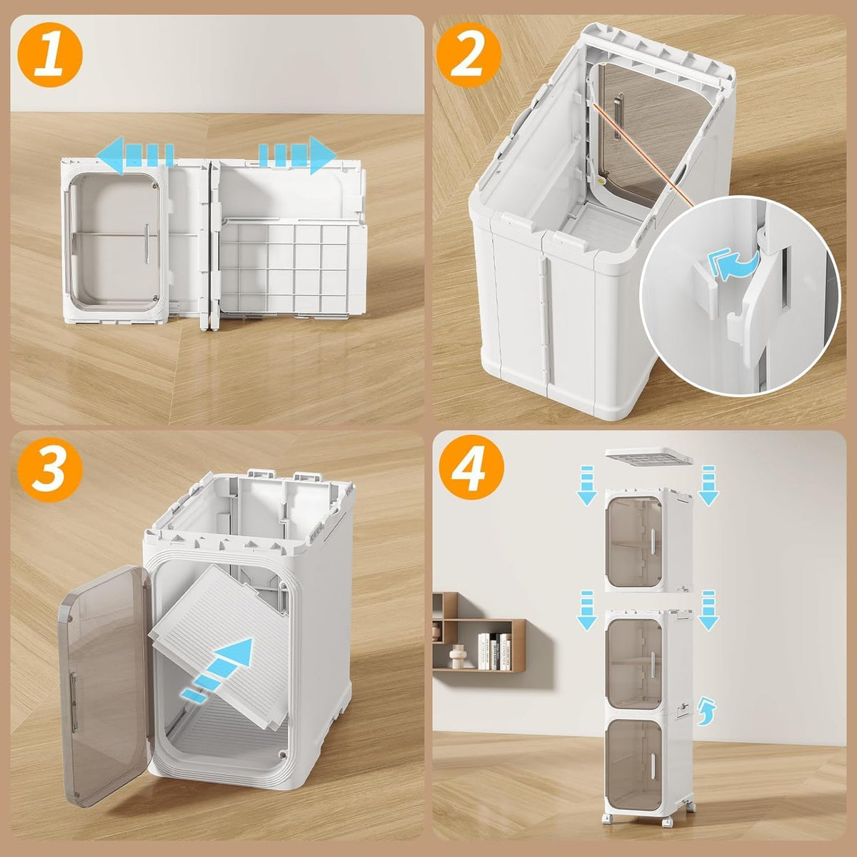 White 2‑Tier Slim Bathroom Storage Cabinet
