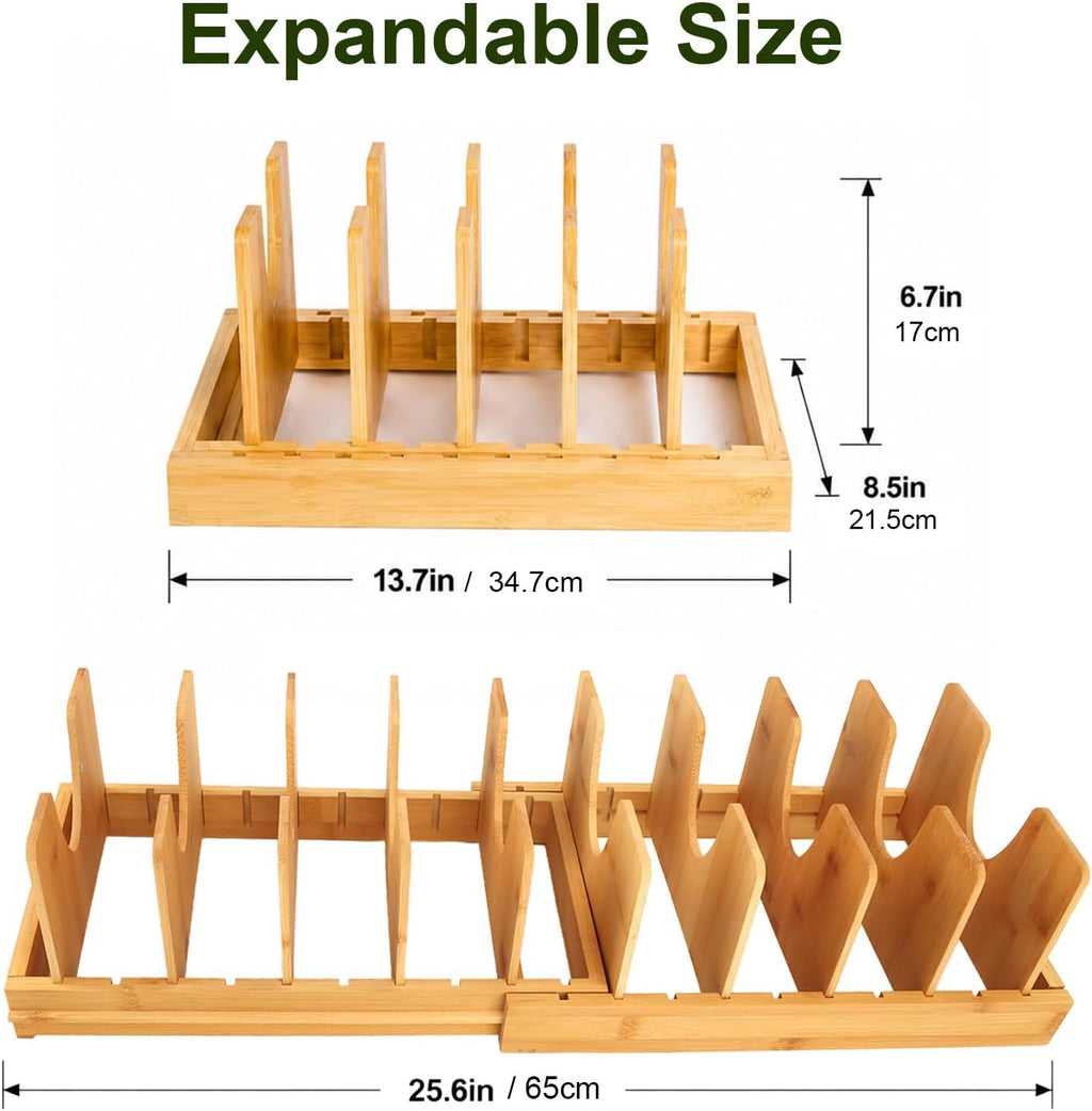 Expandable Bamboo Kitchen Storage Rack