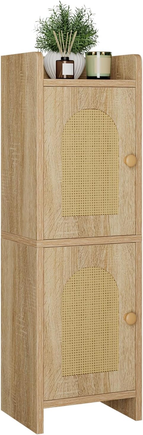Rattan Bathroom Storage Cabinet
