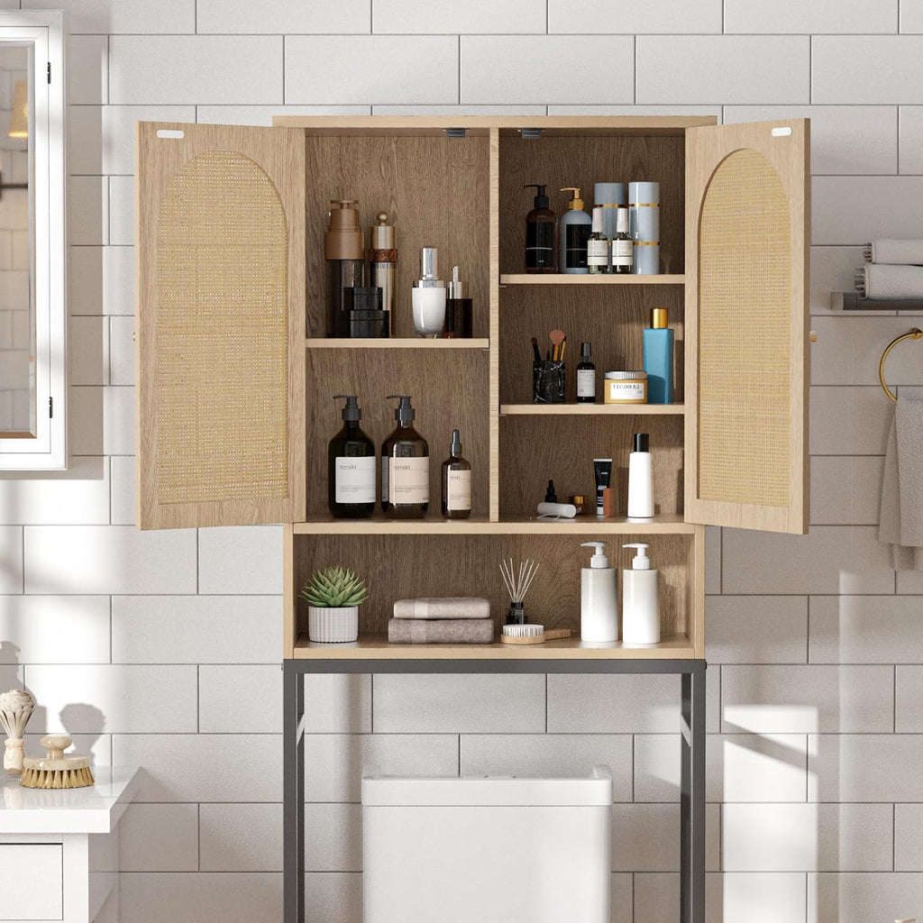 Natural Rattan Toilet Storage Cabinet