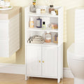 White Small Bathroom Floor Storage Cabinet