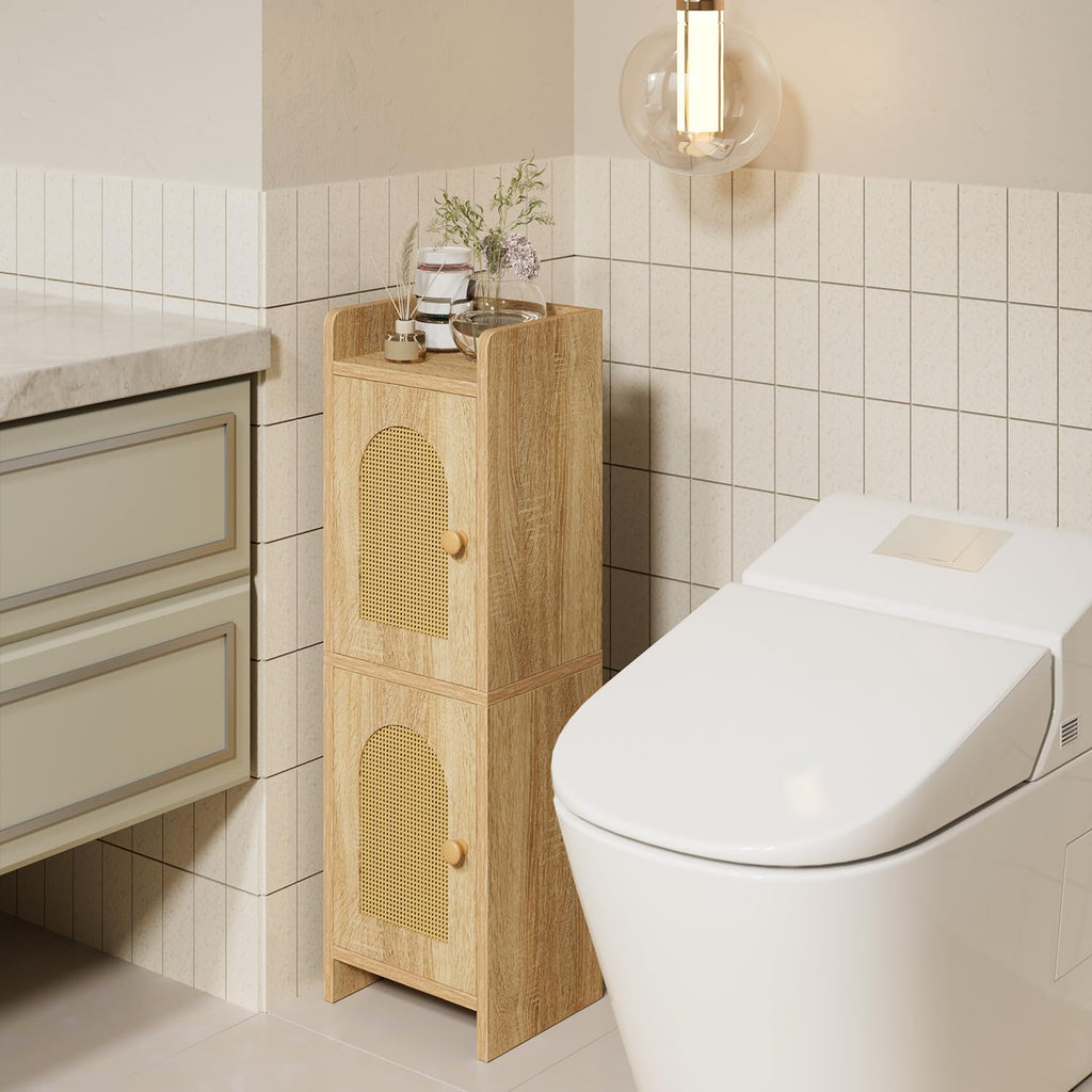 Rattan Bathroom Storage Cabinet