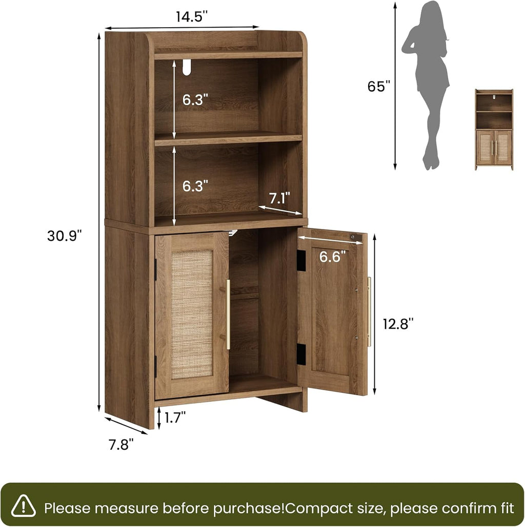 Natural Rattan Bathroom Storage Cabinet