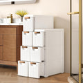 White Slim Rolling Bathroom Storage Cart