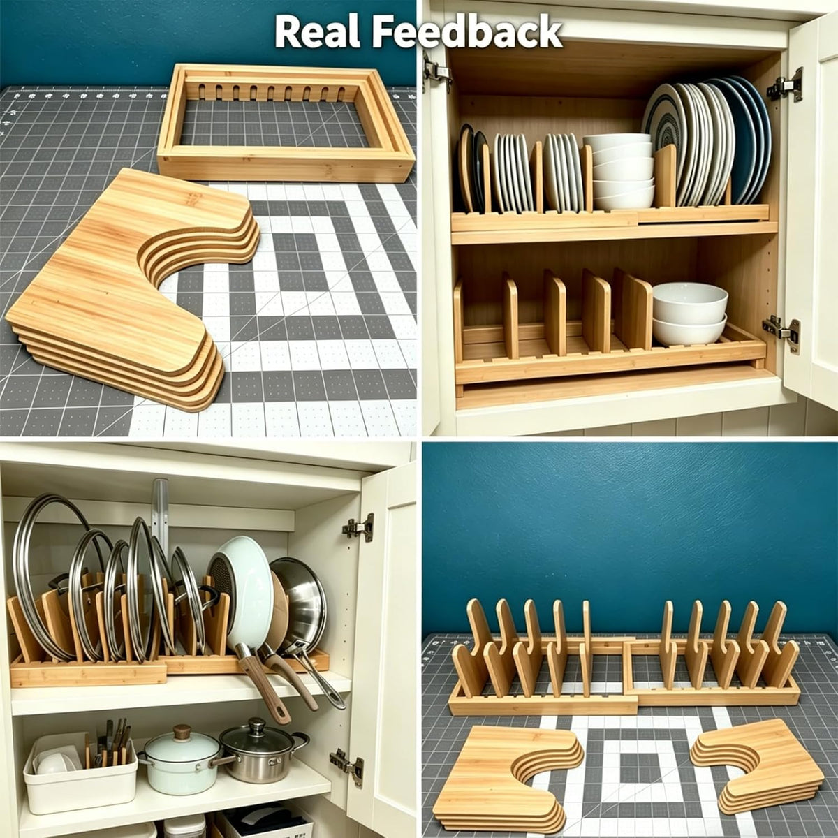 Expandable Bamboo Pots & Pans Organizer
