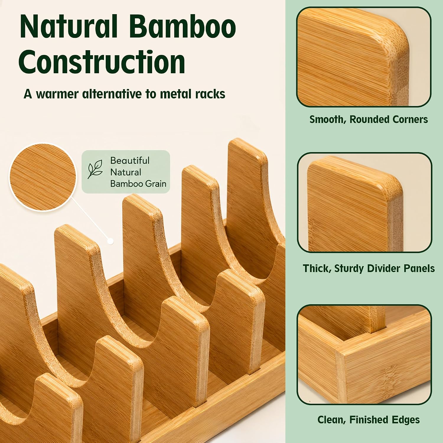 Pull‑Out Bamboo Pots & Pans Organizer