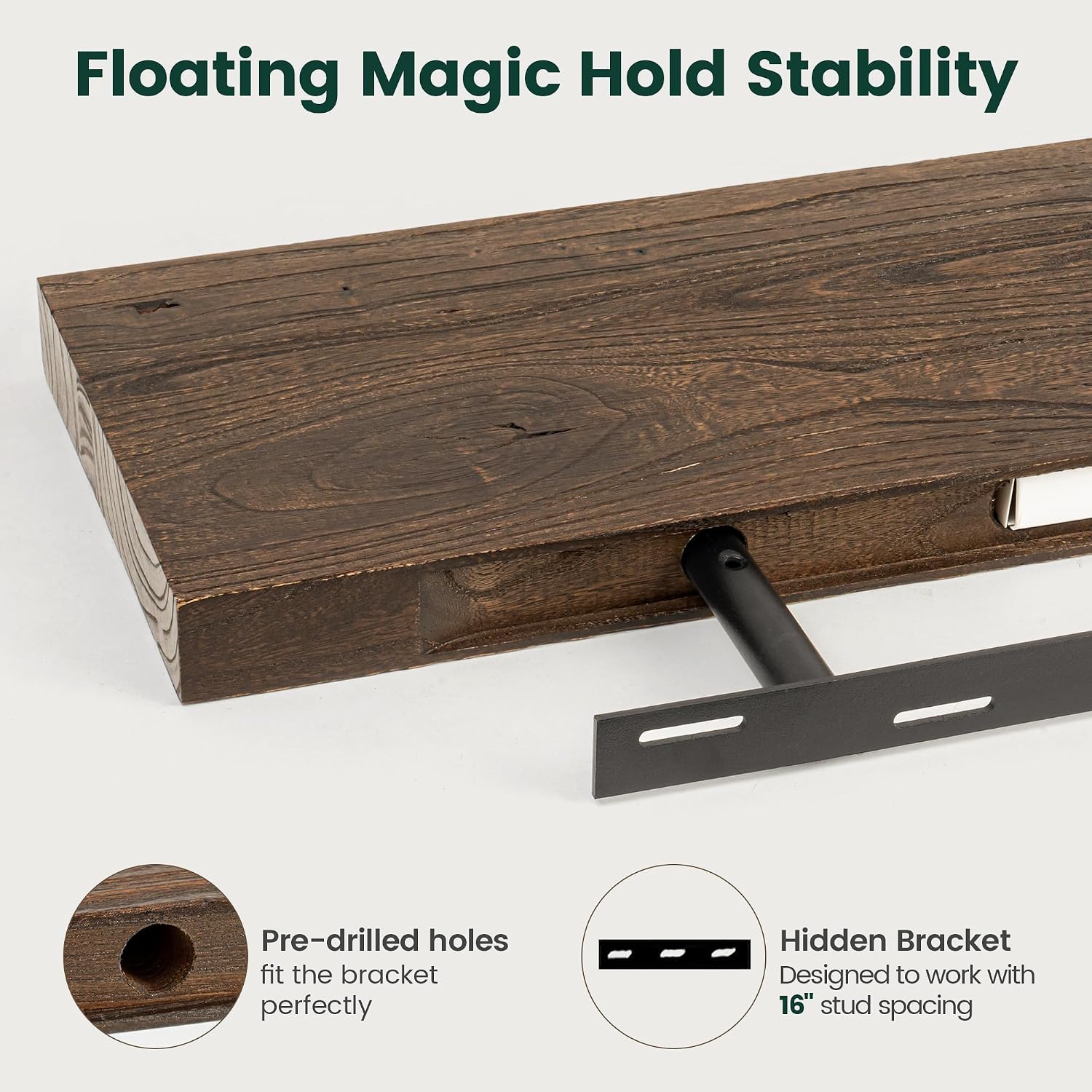 Walnut Live Edge Floating Shelves Set of 2