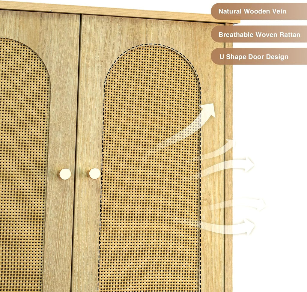 Natural Rattan Toilet Storage Cabinet