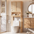 Natural Rattan Over‑the‑Toilet Storage Cabinet