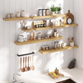 Oak Floating Wood Shelves Set of 2