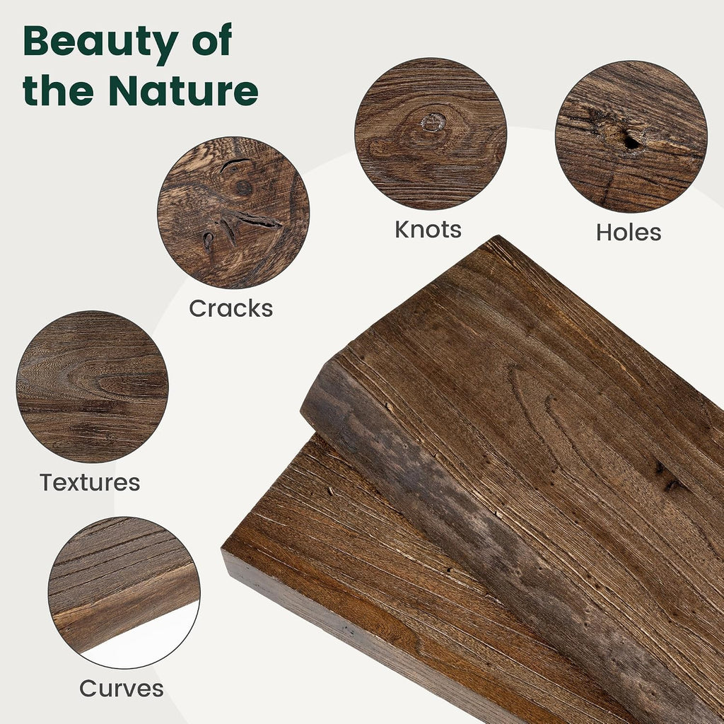 Walnut Live Edge Floating Shelves Set of 2