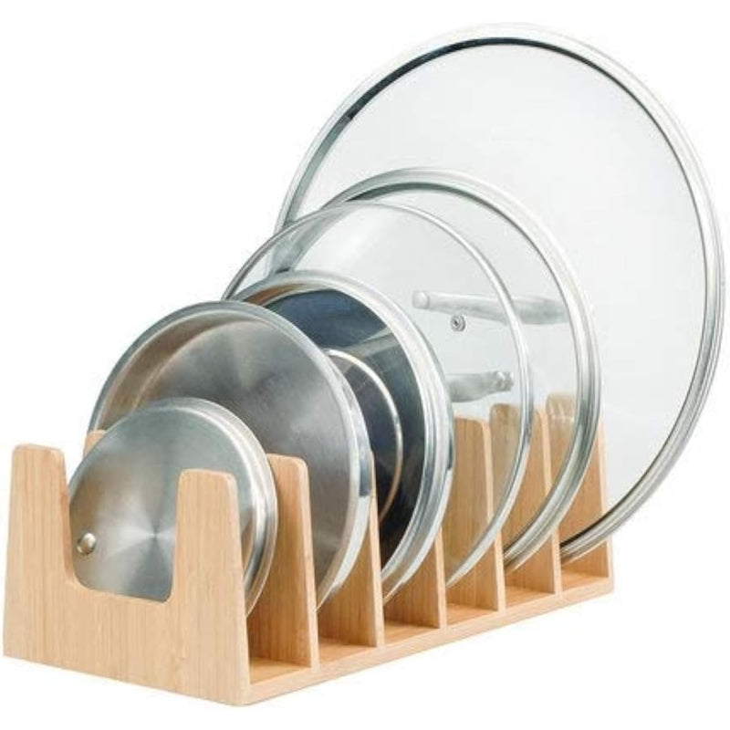 Bamboo Pot Lid Organizer