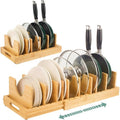 Adjustable Bamboo Pot Lid Organizer