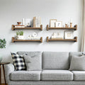 Walnut Solid Wood Floating Shelves 3‑Pack