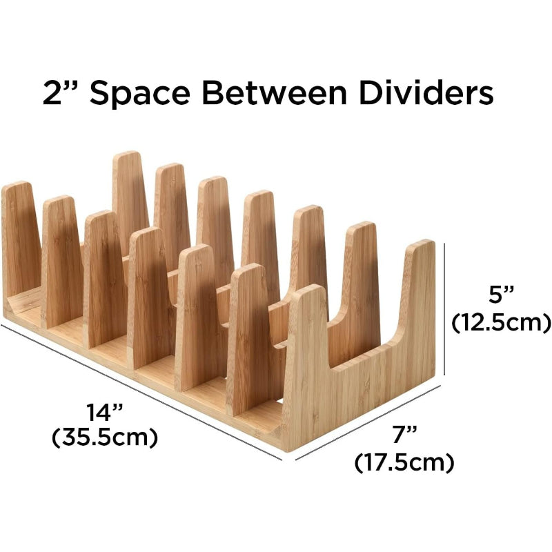 Bamboo Pot Lid Organizer