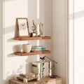 Acacia Wood Floating Shelves Set of 2